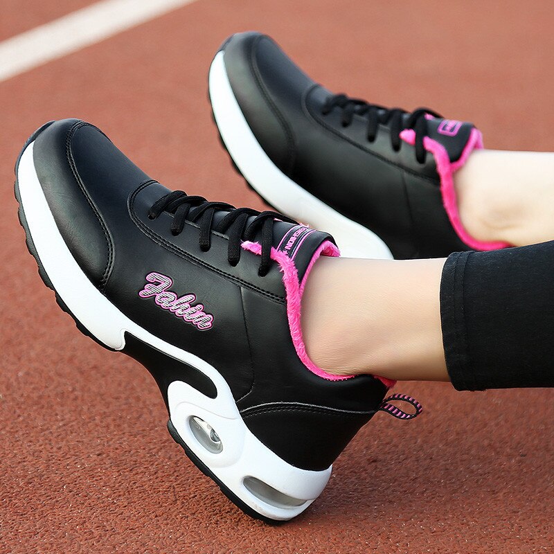 Leather Woman Shoes Sport Women Wedge Sneakers Women's Lowe Running Shoes Woman Warm Sports Shoes Ladies Air Chaussure Shoes B63