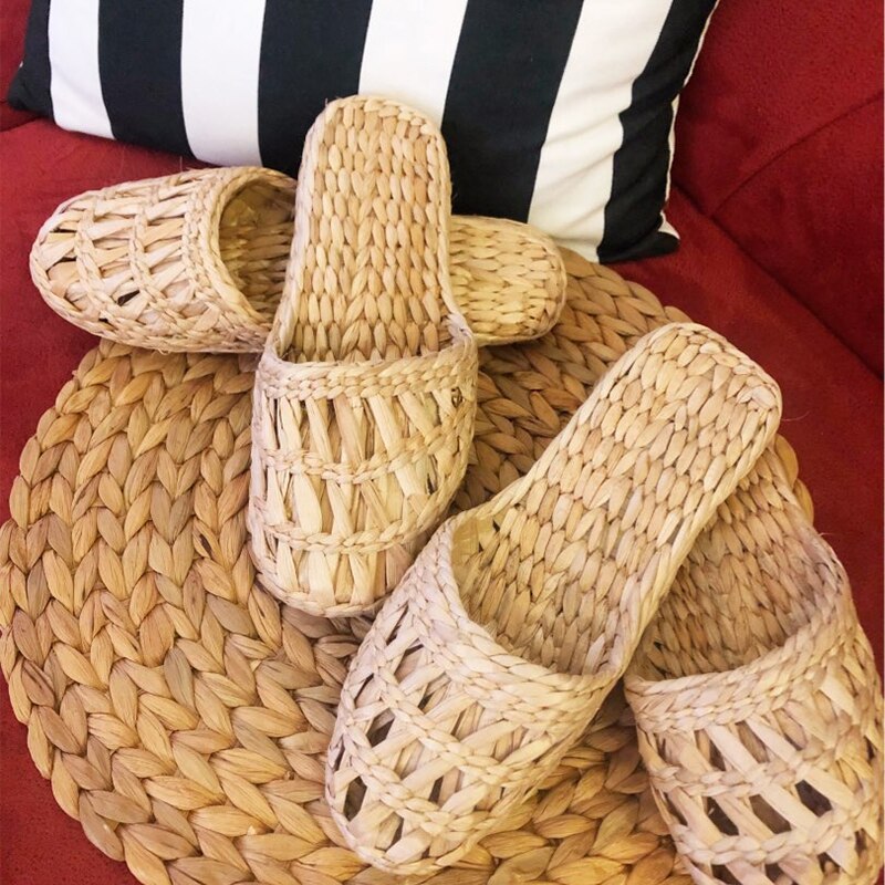 Jarycorn paja zapatos con la rigurosa artesanía sandalias Unisex