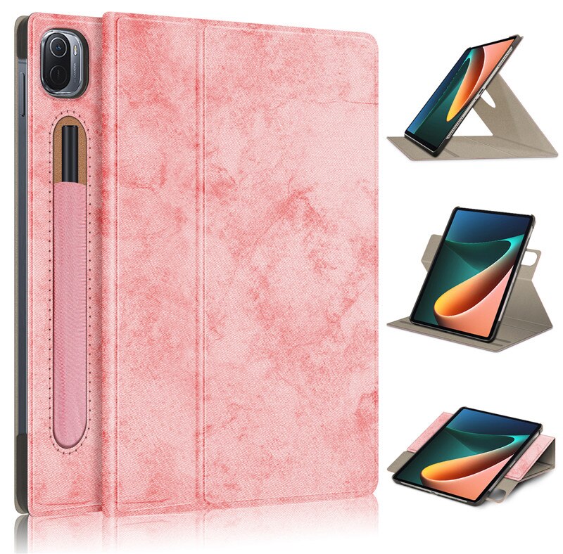 Per Xiaomi Pad 5 custodia per Tablet tessuto morbido supporto girevole a 360 gradi Smart Cover per Funda Mipad 5 Mi Pad 5 Pro custodia Coque 11 pollici: Pink-Fabric / For Mi Pad 5 Pro