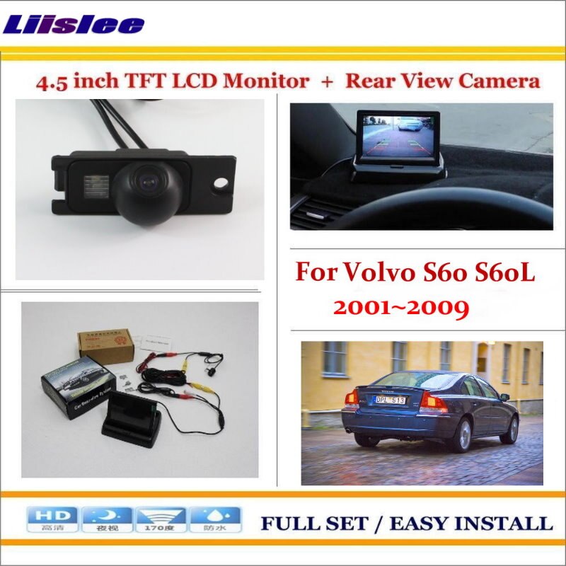 Auto Camera Voor Volvo S60 S60L 2001 Auto Back Up Reverse Camera 4.3 "Kleuren Lcd Monitor Achteruitkijkspiegel parking System