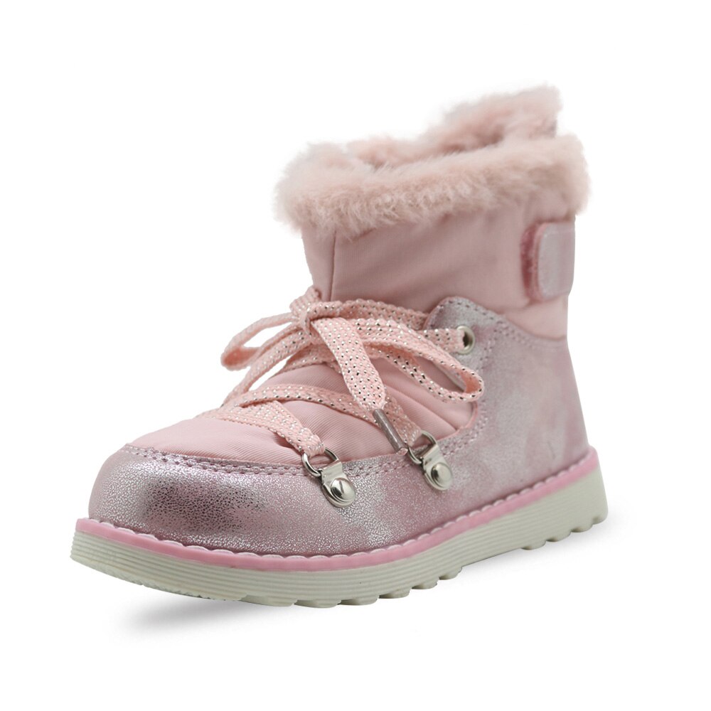 Apakowa Baby Meisjes Herfst Lente Mode Korte Enkellaarsjes Peuter Kids High-Top Klassieke Wit Roze Kant-Up rubber Wandelschoenen: pink / 5.5