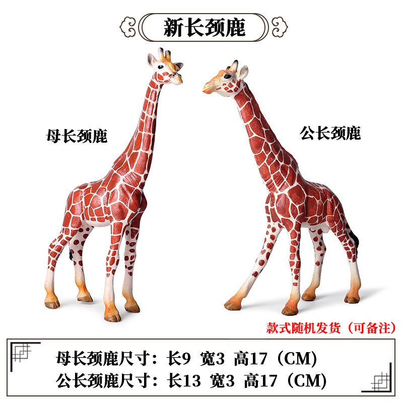 2 Stuks Wild Jungle Zoo Animal Model Actiefiguren Leeuw Tige Rhino Cheetah Collection Beeldjes Educatief Speelgoed Voor Kinderen: 2pcs Giraffe B