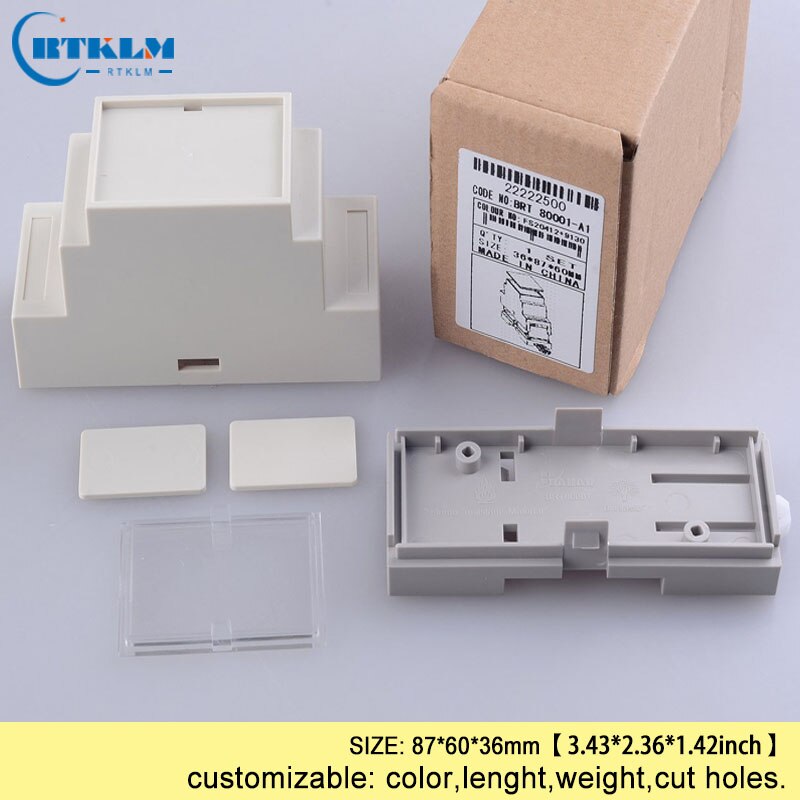 Din rail control box PLC industrial box din rail plastic box diy junction box electronics CASE 87*60*36mm