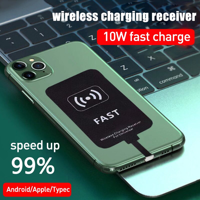 10w 5v/2a trådløs lader mottaker telefon lader spole android usb-c til huawei xiaomi samsung rask mottaker