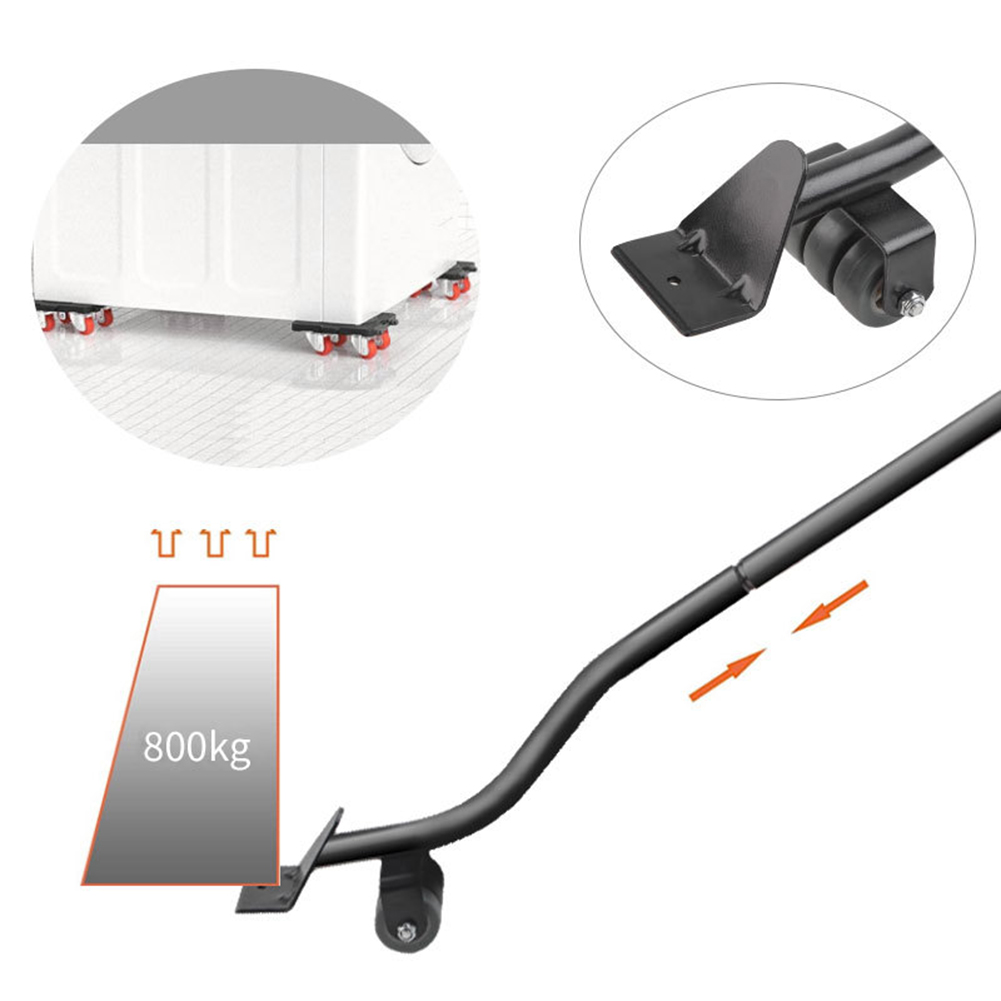 Kraftig møbelløfter, transportværktøj, møbelflyttersæt, 4 glidere, rulle, 1 hjulstang, løft, møbelflytningshjælper