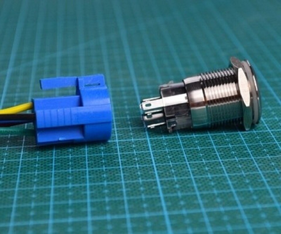 16mm waterproof led button blue