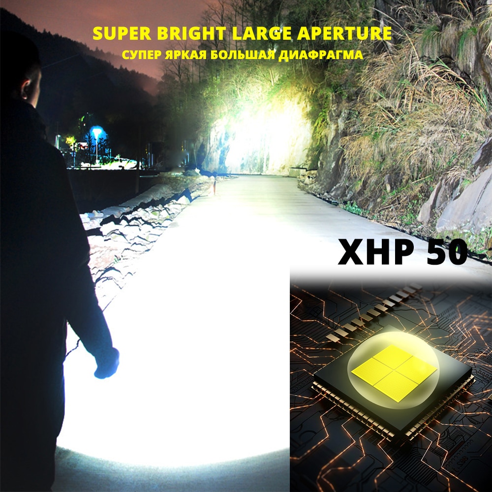 Super helle XHP50 LED Taschenlampe Mit bottom magnet Wasserdichte Taschenlampe Unterstützung zoom 4 Beleuchtung modi camping lampe