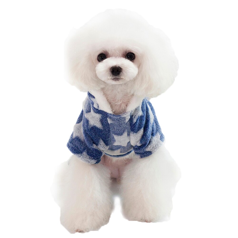 Neue Mit Kapuze Weiche vier Beine Haustier Hund Winter Mantel Kleidung Mit Stern aufbringen Von S bis XXL Hund Warme Mantel hunde Kleidung
