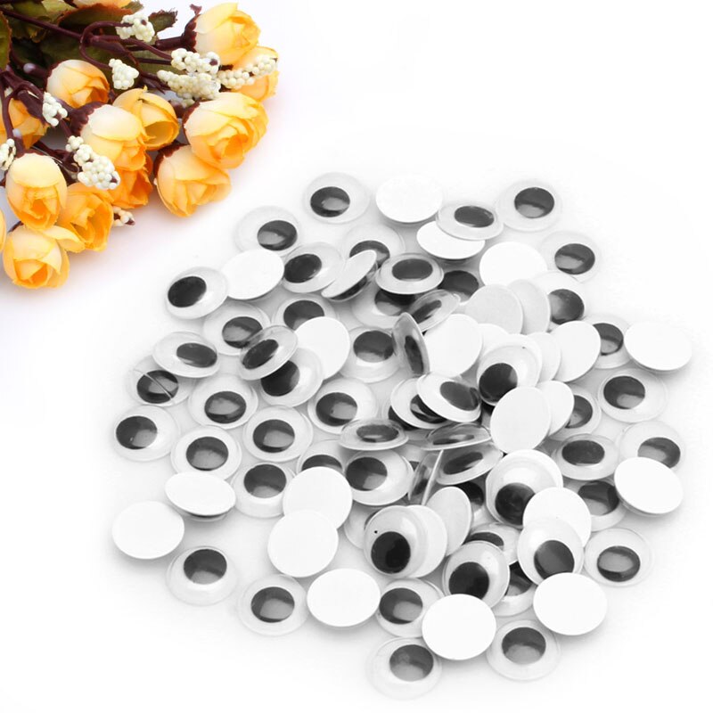 Paquete de 1 paquete (100 unidades) de 6-20mm, manualidades para Scrapbooking, con Wiggly, temblorosos ojos saltones, autoadhesivas, mixtas, novedad: 20mm