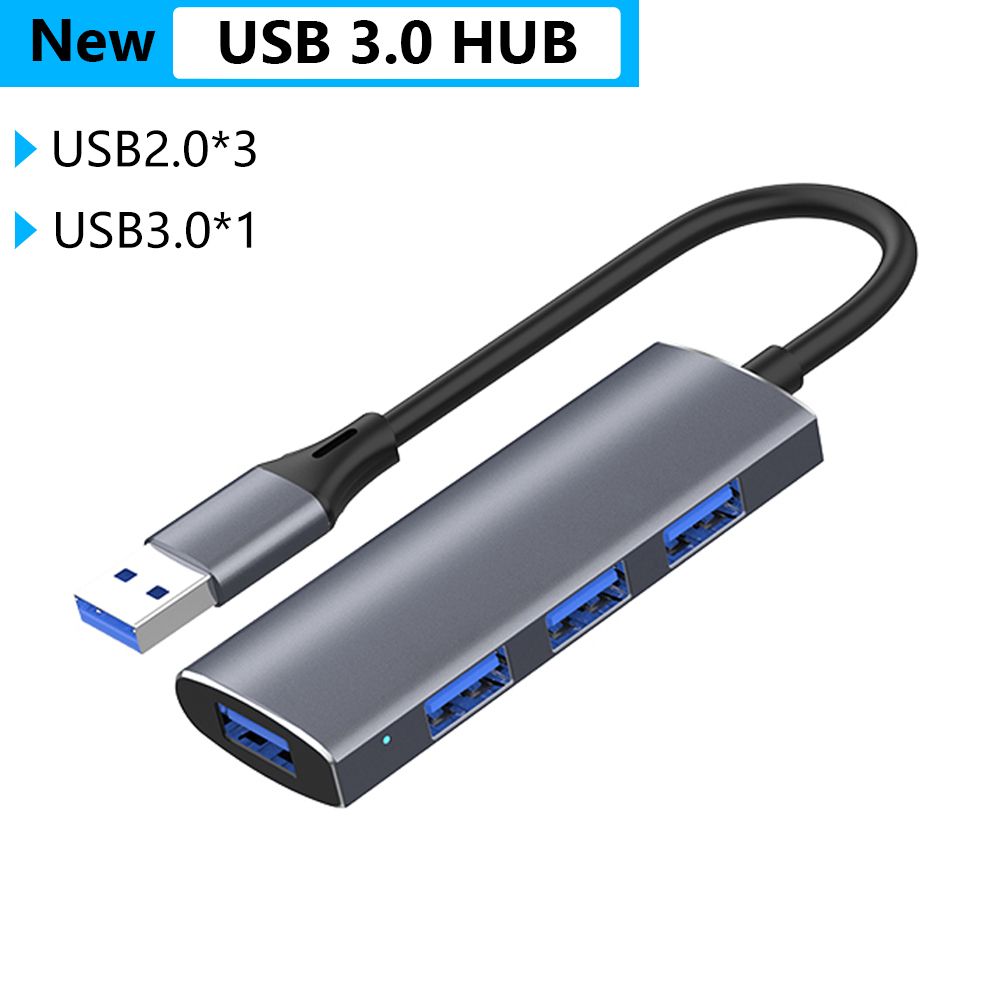1 Pc High Speed Usb 3.0 Hub Multi Usb Splitter 4 Poorten Expander Adapter Type-C/ Type-een Naar Usb Computer Accessoires Voor Laptop Pc: New USB 3.0 Hub