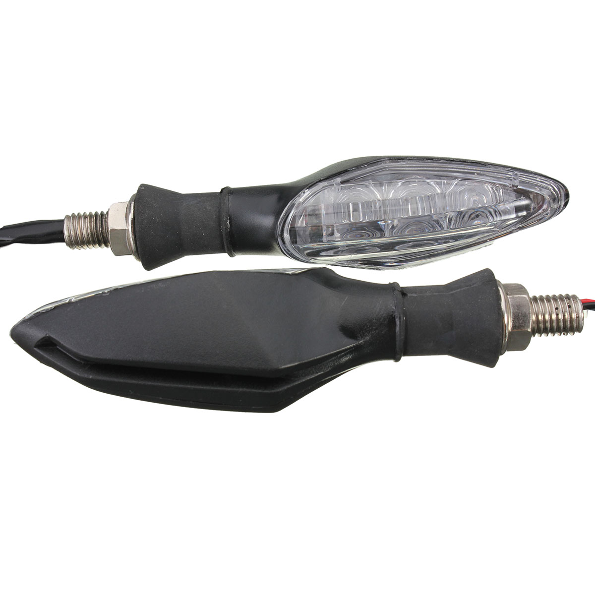4 STKS 12 V Universal Zwarte Motorfiets 3 LED Richtingaanwijzer Lamp Geel Voor Honda/Yamaha/Suzuki/Kawasaki