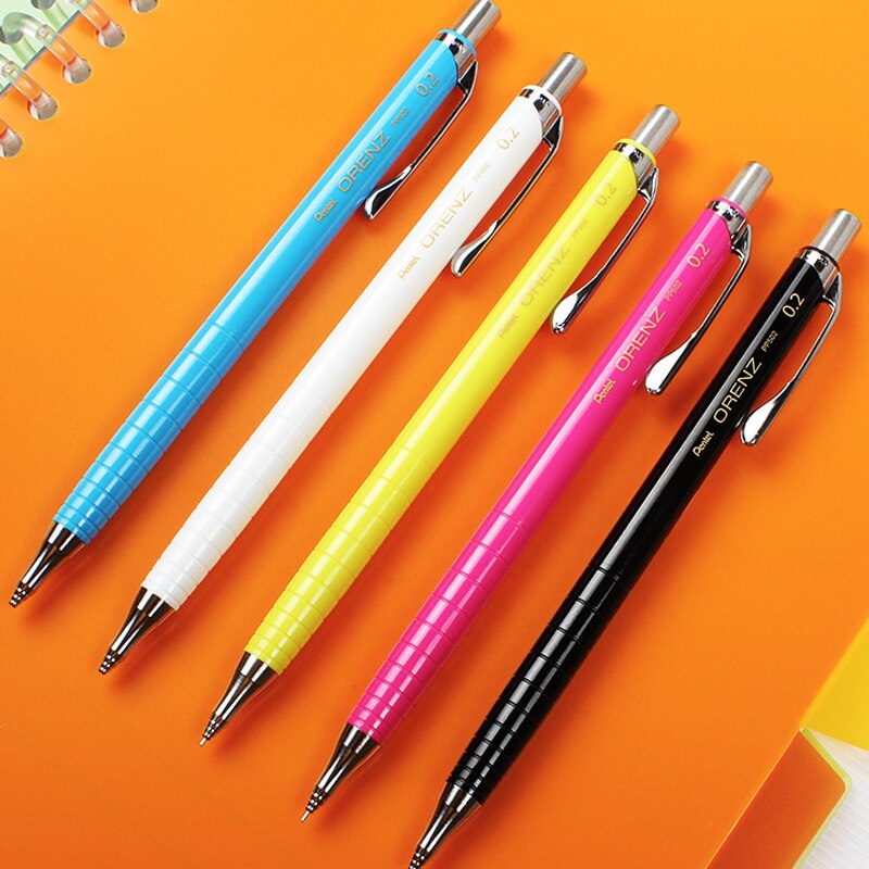 Crayon mécanique Pentel 0.2/0.3MM Orenz, croquis incassable, 5 couleurs, pointe métallique rétractable, 1 pièce, XPP502