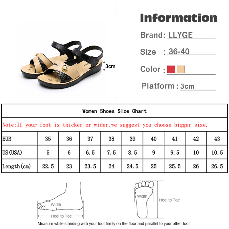 Women's Flats Sandals PU Leather Classic Hook Loop Shoes Woman Non Slip Soft Comfortable Ladies Sandals Summer Mother Footwear