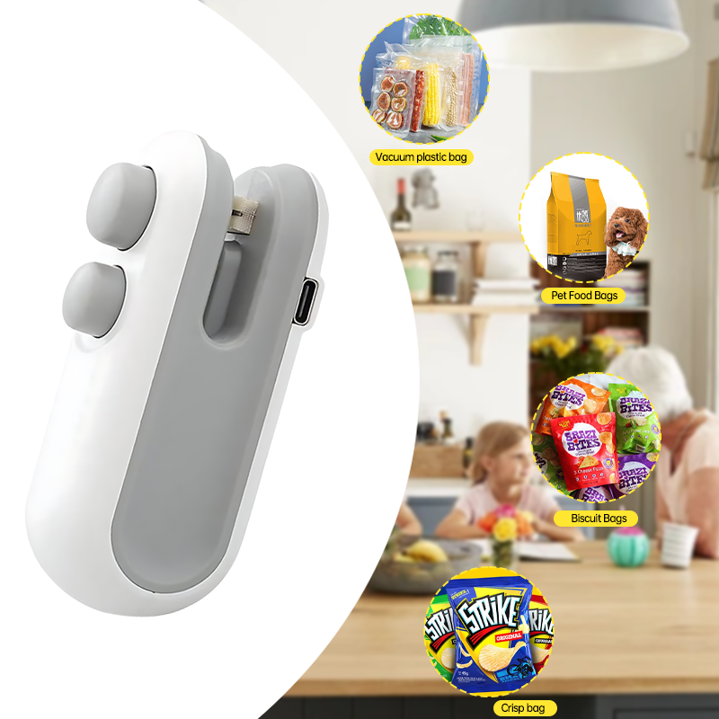 Wiederaufladbares Heißsiegelgerät für Lebensmittel, Snacks, Verpackung, Heißsiegelgerät, Mini-Wärmebeutel-Versiegelungsmaschine, feuchtigkeitsbeständiges Siegelwerkzeug für den Haushalt