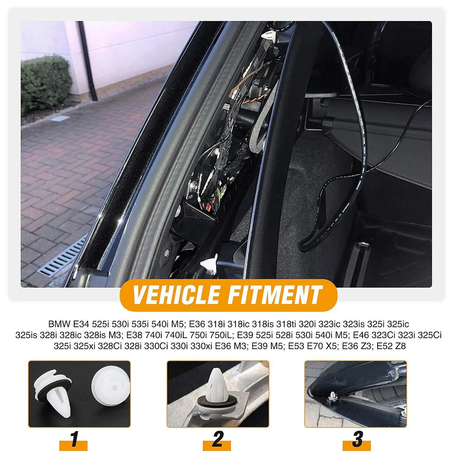 Guardabarros de parachoques automático, Clip de sujeción automotriz, accesorios generales para coche, Panel de puerta Interior, Clips de sujeción embellecedores de tarjeta, 50 piezas