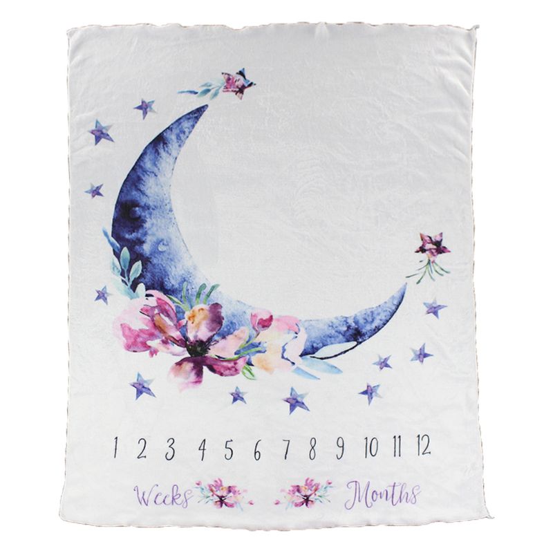 Baby Milestone Commemorative Blanket Newborn Full Moon Photo Background Cloth Photography Prop: A