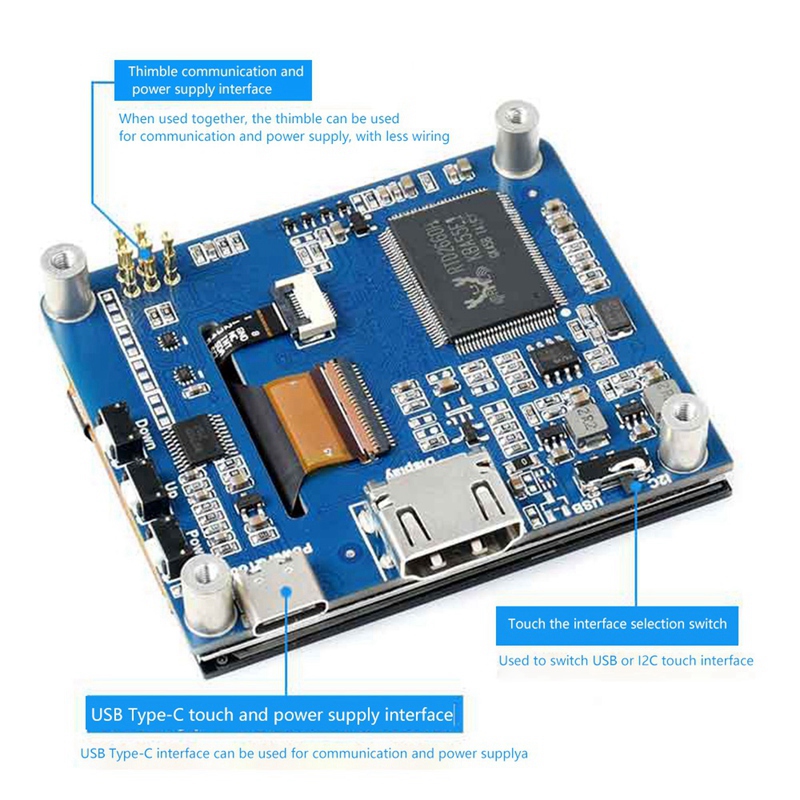 Waveshare 2.8 Inch LCD Display HDMI Compatible 480X640 Capacitive Dual Touch Screen Display Display 4B 3B+/Jetson Nano