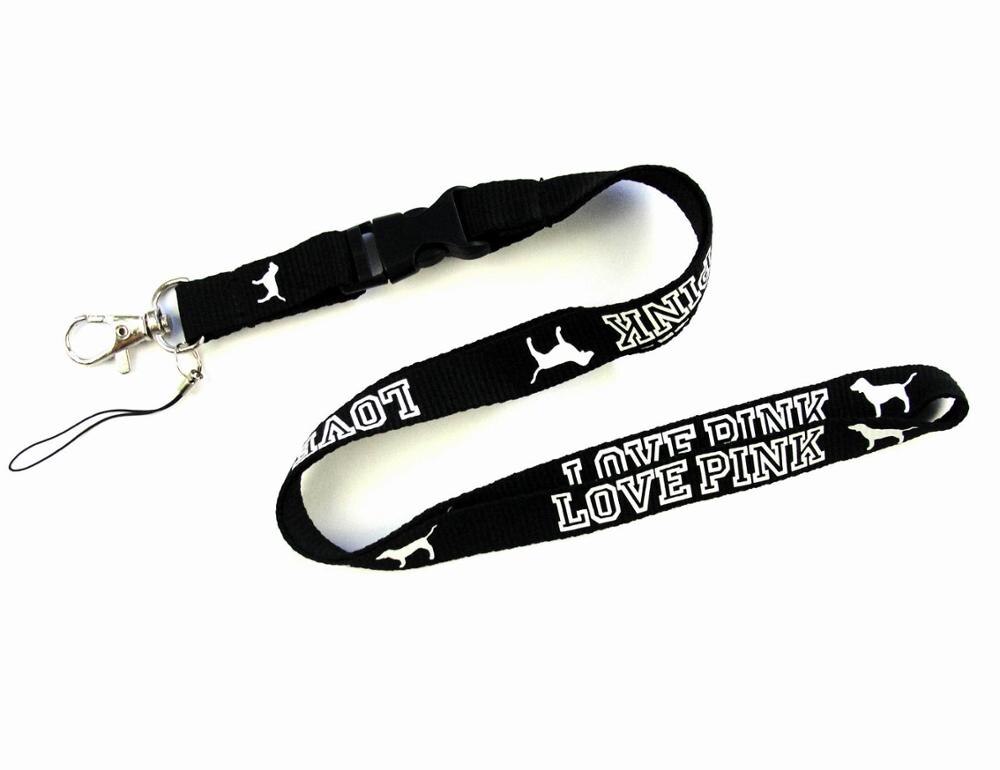 10pcs/lot 1.5cm*105cm Cellphone lanyard Straps Clothing Keys Chain ID cards Holder Detachable Buckle VS Love PINK Lanyards: 9