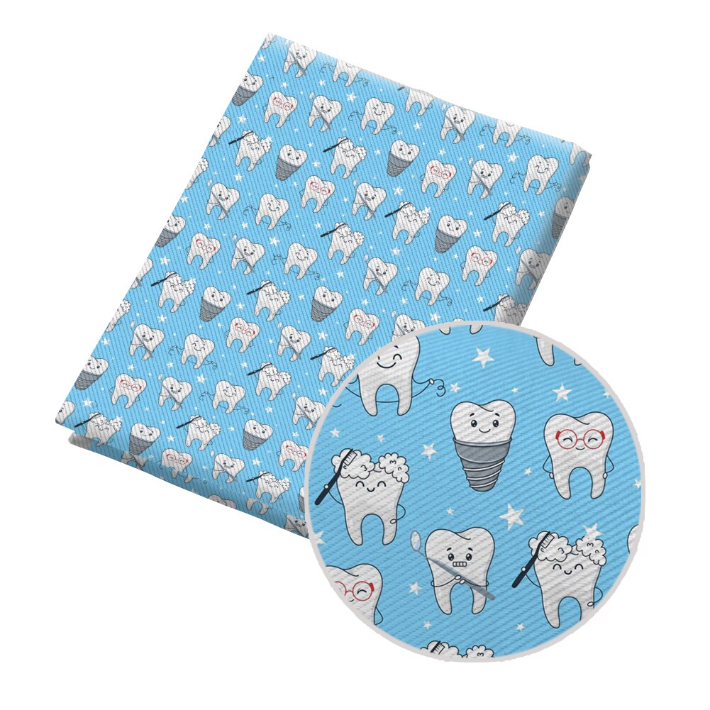 50*145Cm Stof Leuke Cartoon Tand Gedrukt Polyester Katoen Twill Stof Patchwor Gedrukt: PL0712