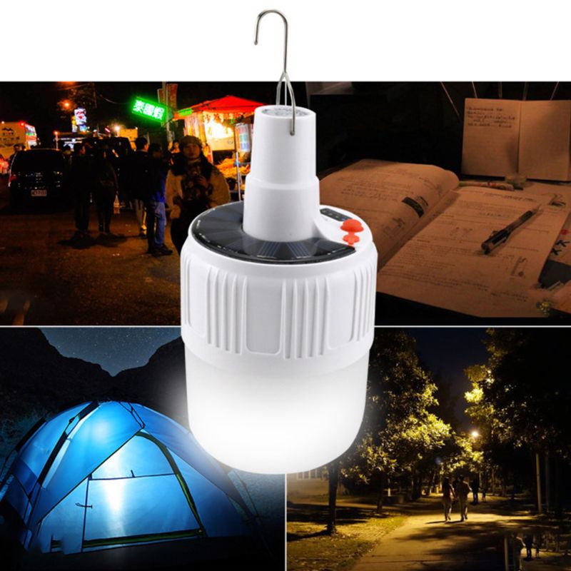 80w/100w sol-ledede pærer bærbare energibesparende led-lanterne lys til hjemmet udendørs camping marked telt natlampe