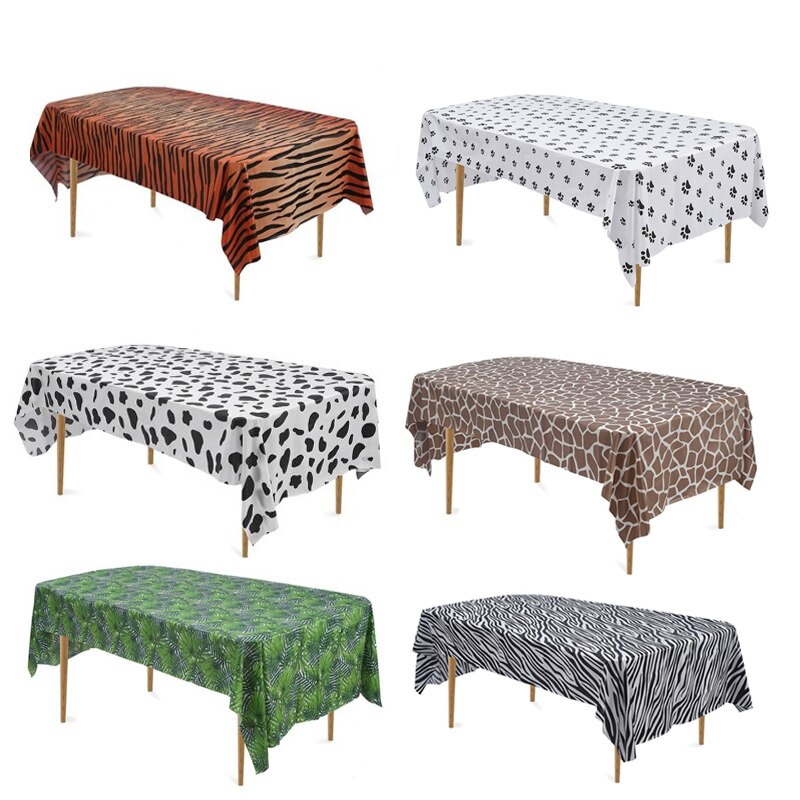 1 STKS Wegwerp tafelkleed Dier Gestreept Tafelkleed Dier Jungle Safari Party Kids Verjaardagsfeestje Supplies Tafelkleed Decor