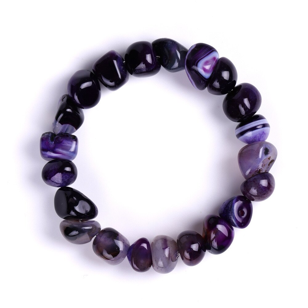 Onregelmatige Natuursteen Kleurrijke Kralen Zomer Armband Groen Geel Rood Carneool Elastische Touw Balance Energy Body Armbanden: Purple