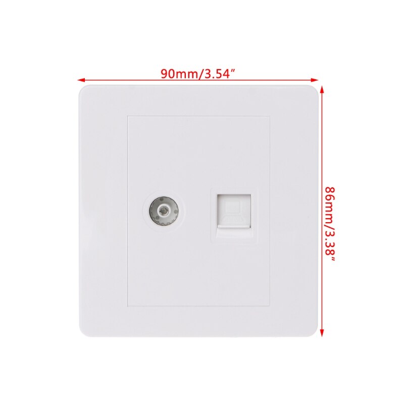 RJ45 adaptador de red antena de TV Coaxial Placa de salida montada en la pared enchufe de Panel