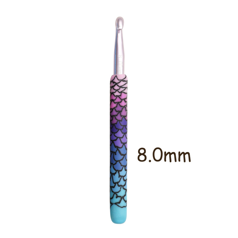 1 Stück lila Meerjungfrau Häkelnadel Aluminium Kopf DIY handgemachte Handwerk Garn Häkelnadel Häkelzubehör 2,25 mm-8,0 mm: Kakifarbig