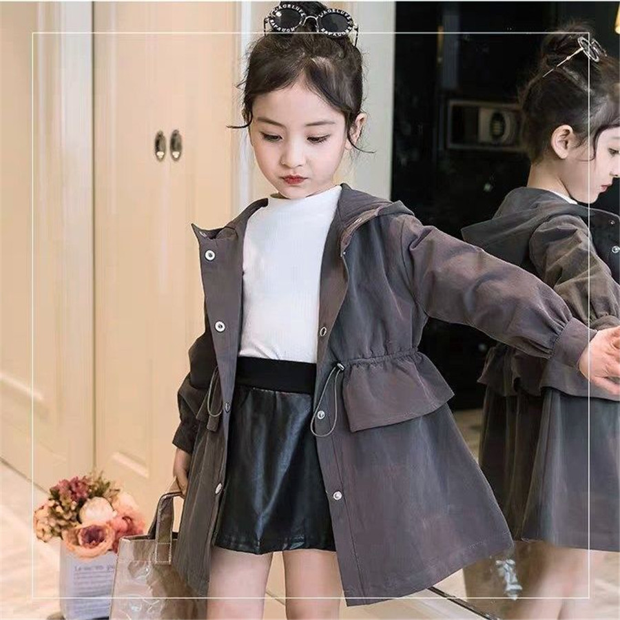 Meisjes Jas Windjack Effen Kleur Jas Voor Meisjes Lente Herfst Kinderen Jassen Bovenkleding Casual Stijl Kleding Voor Meisjes