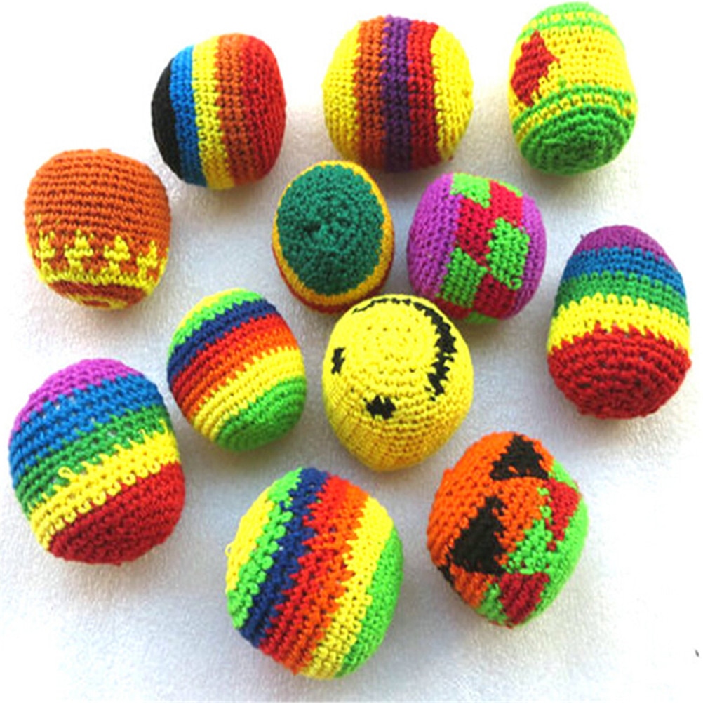 Kleurrijke Handgemaakte Kinderen Magic Jongleren Bal Zakken Footbag Klassieke Speelgoed Ballen Voor Kind Outdoor Speelgoed Randomy Kleur 5cm 1pc