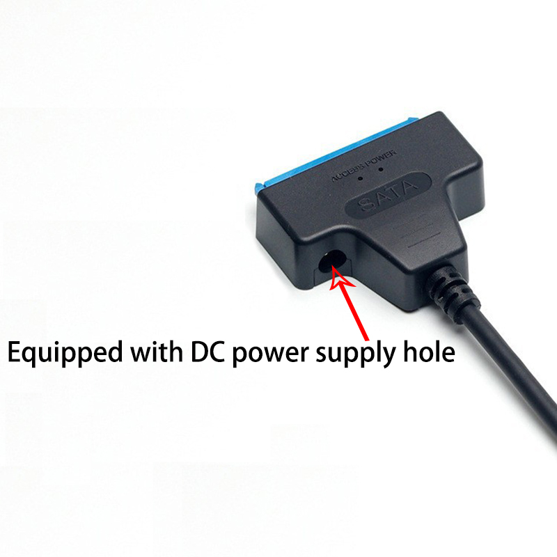 adapter SATA na USB 3.0 robić dysków twardych Obsługuje dyski twardy 2,5 cala zewnętrzne SSD HDD 22-pinowe zasilanie DC Kabel USB