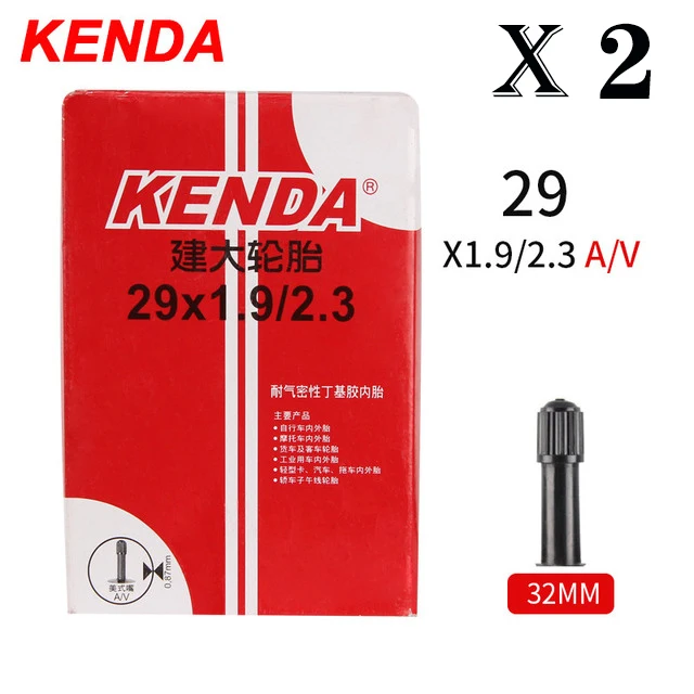 Tubo interno de bicicleta kenda, 2 peças, 20/26/27.5/29/700c/23c schrader presta borracha butílica mtb tubo de bicicleta de estrada pneu interno peças de bicicleta: Coral Vermelho