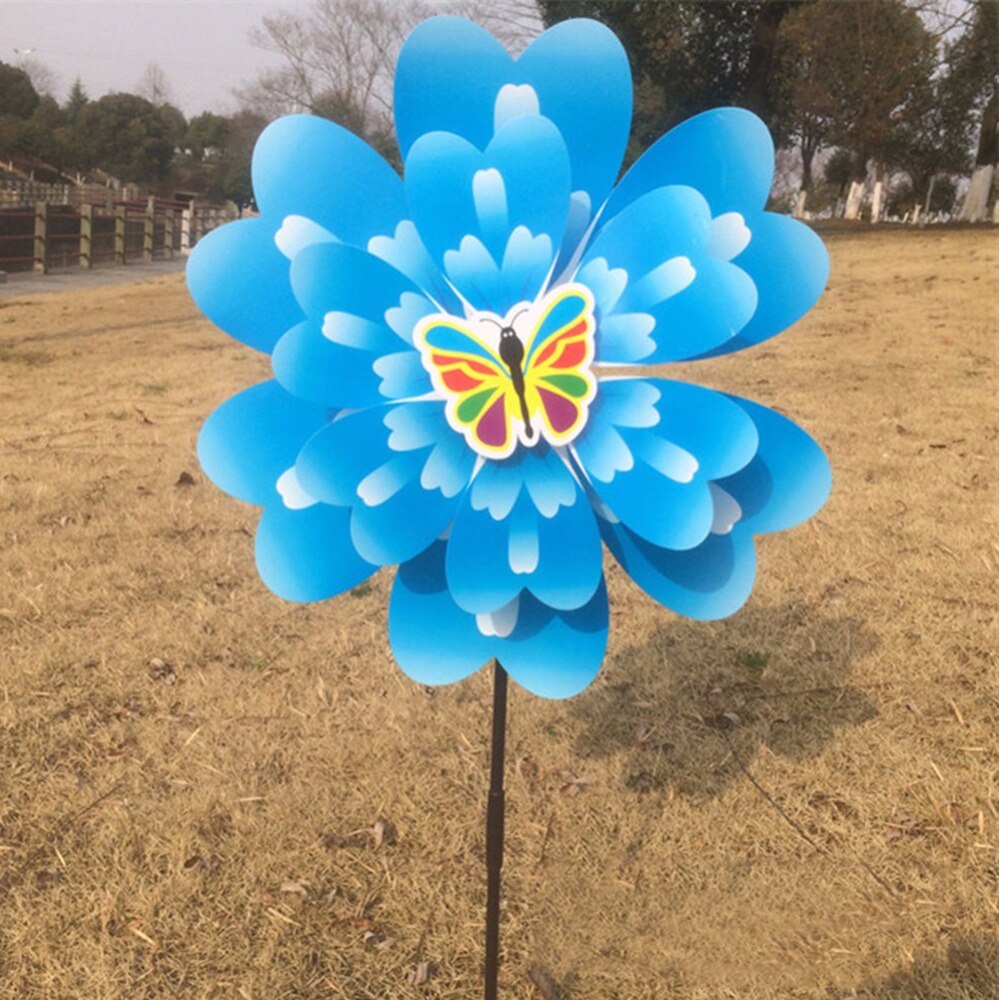 Vlinder Pioen Bloem Kleurrijke Wind Spinner Windmolen Huis Tuin Decor 03KD