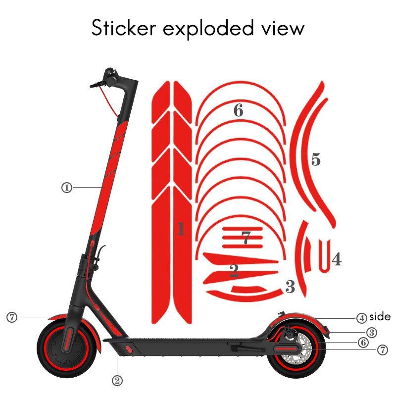 for Xiaomi M365 1S Pro 2 Electric Scooter Fluorescent Body Decoration Warning Driving Safety Accessory