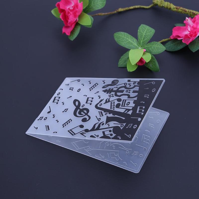 Plastic DIY Stencil Musical Note Embossing Folder Leaves Star Template For Scrapbooking DIY Album Card Decoration