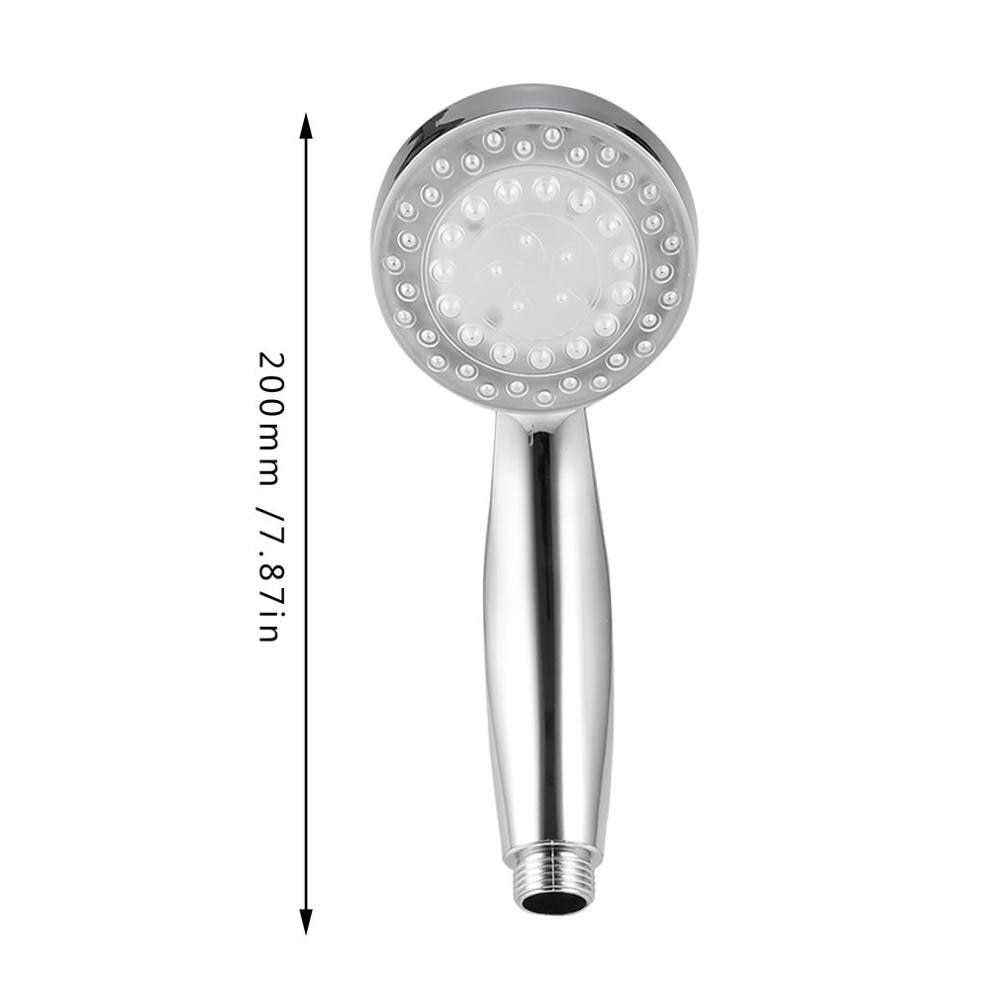 Pommeau de douche à 5 lumières, 7 couleurs, romantique, magique, pluie, simple, rond, pour bain d'eau, salle de bains