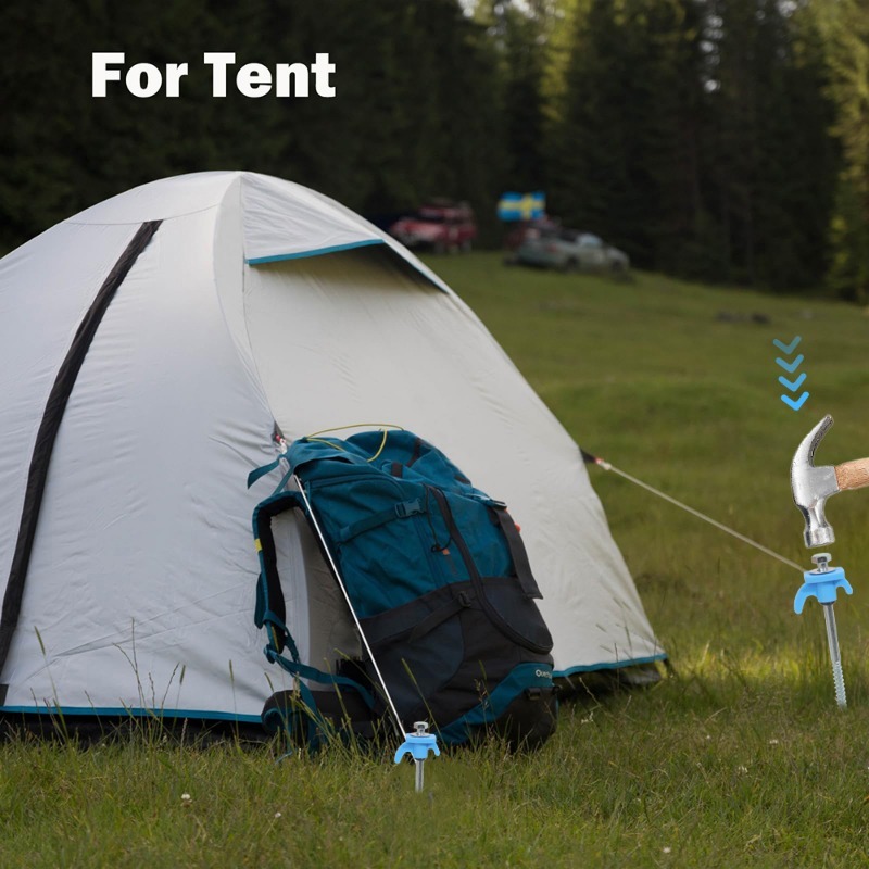 Tent Stakes Heavy Duty 10/2pcs Rustproof Ground Nail Pins Non Rust Metal Yard Stake Nail Spikes for Family Camping Patio Canopie