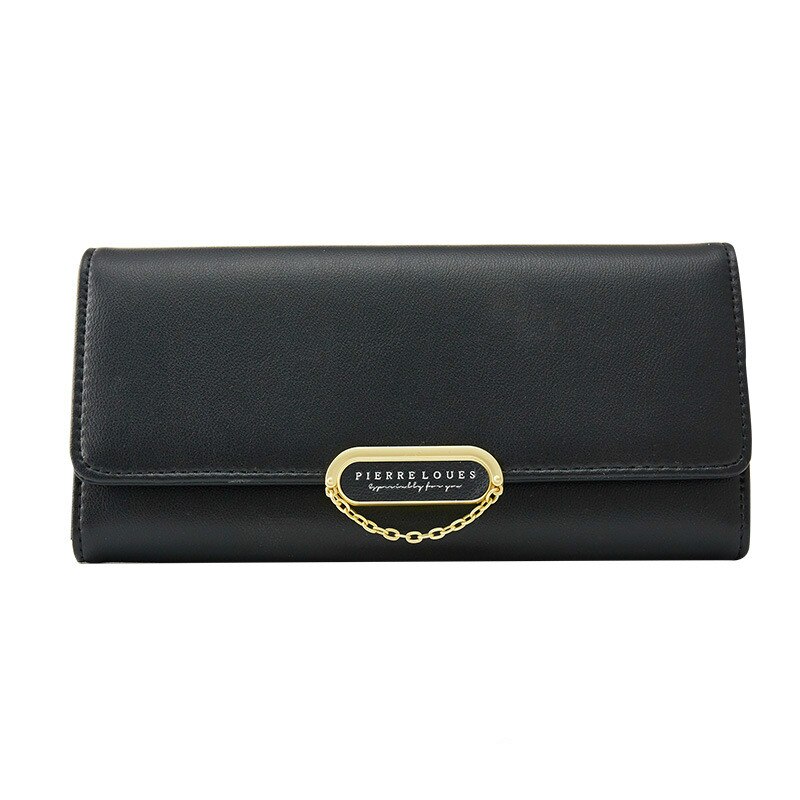 Frauen Brieftasche Einfache frauen Kupplung in Mikrofaser Leder Koreanischen Lange Brieftasche brieftasche: schwarz