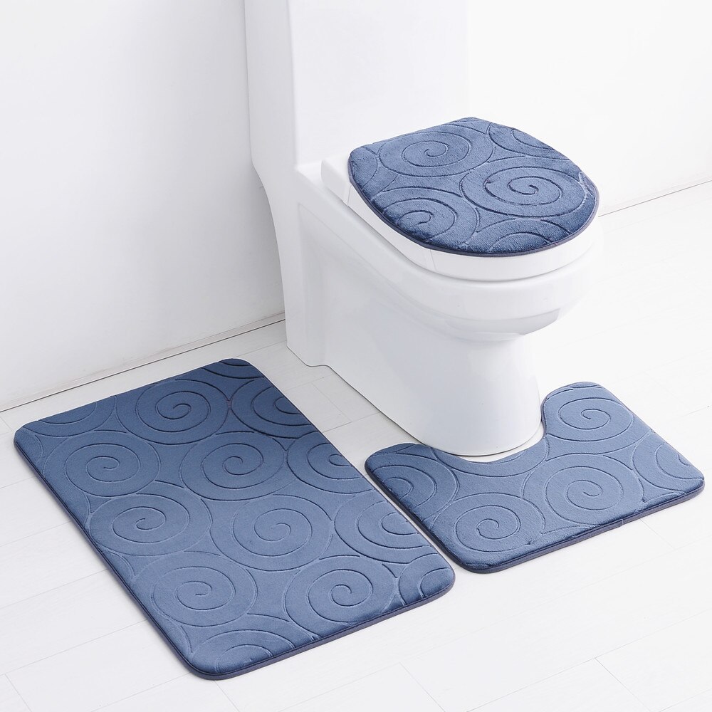 1 set bath mat bathroom set bathroom carpet bathroom rug set Toilet carpet three piece set Anti skid foot pad at cylinder edge