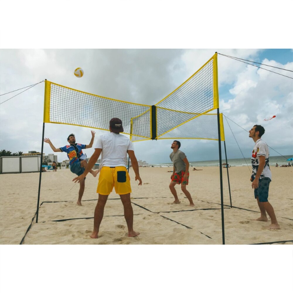 1 pc holdbare bærbare gule utendørs nyttig volleyballnettsett sportsforsyning sport