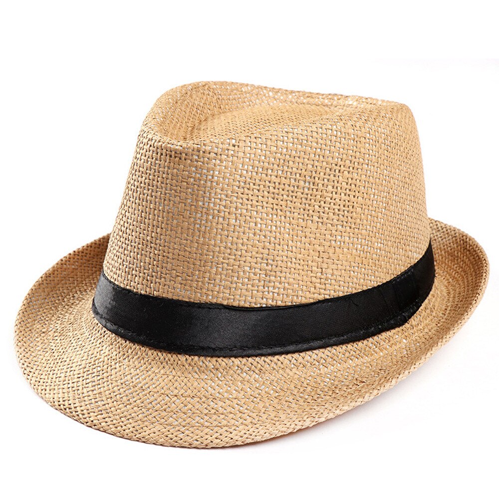 Strooien Hoed Zomer Zon Hoeden Voor Vrouwen Man Strand Strooien Hoed Voor Mannen Uv-bescherming Cap Chapeau Femme: Khaki