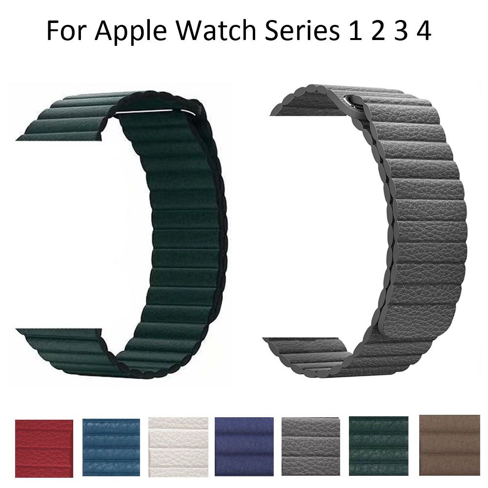 Correa magnética de cuero para Apple Watch 6 SE 5/4/3 iWatch