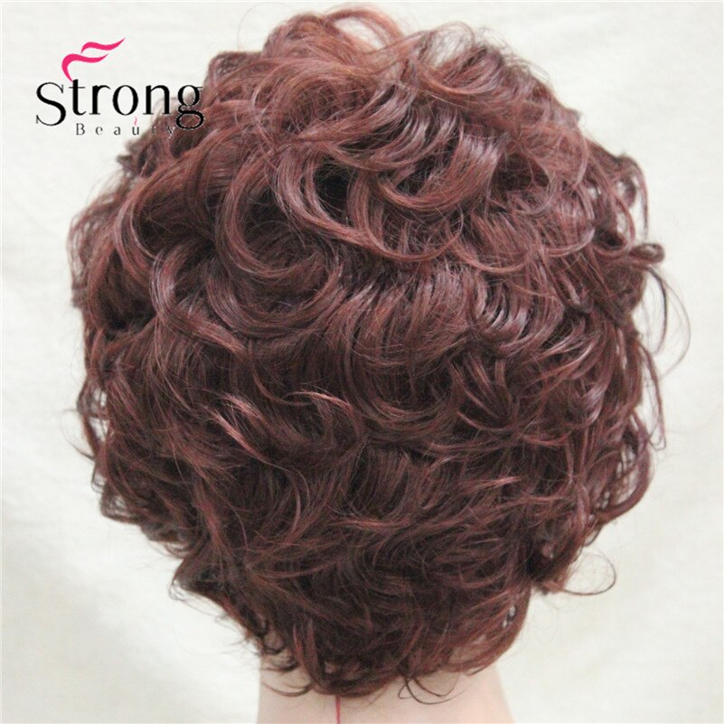 Kurze Weiche Zerzaust Ändern Locken dunkel rotbraun Volle Synthetische Perücken frauen Perücke FARBE ENTSCHEIDUNGEN