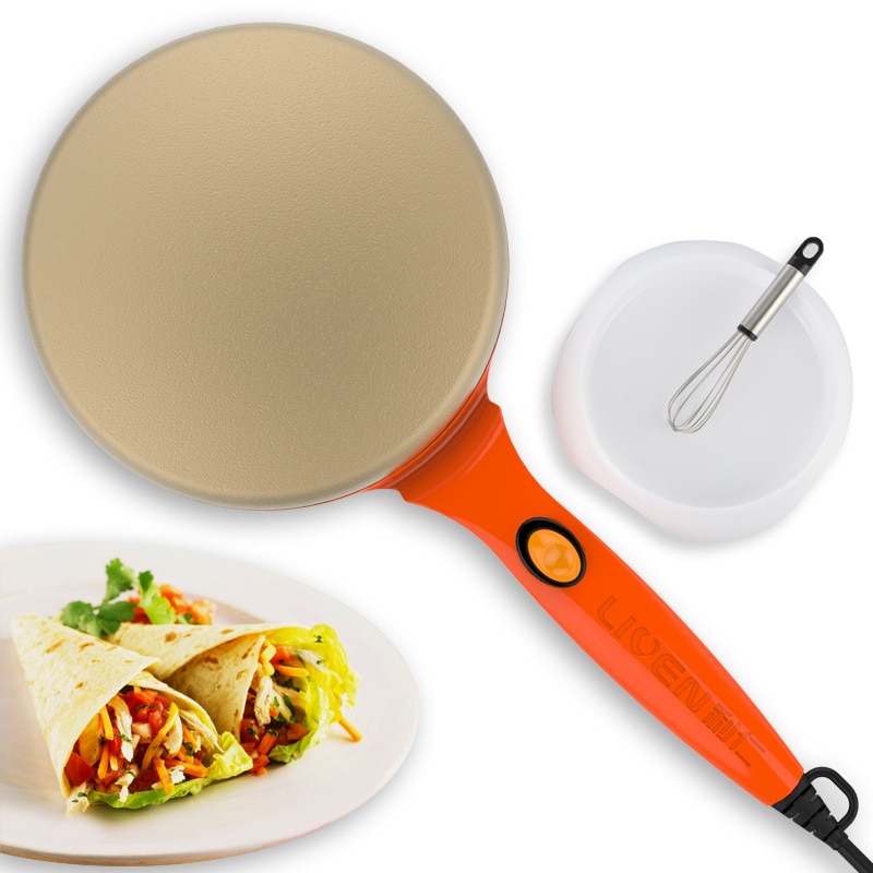 Elektrische Crêpe Pizza Lente Roll Maker Pannenkoek Tortilla Machine Non-stick Bakplaat Bakken Pan Cake Machine Koken Gereedschap: EU