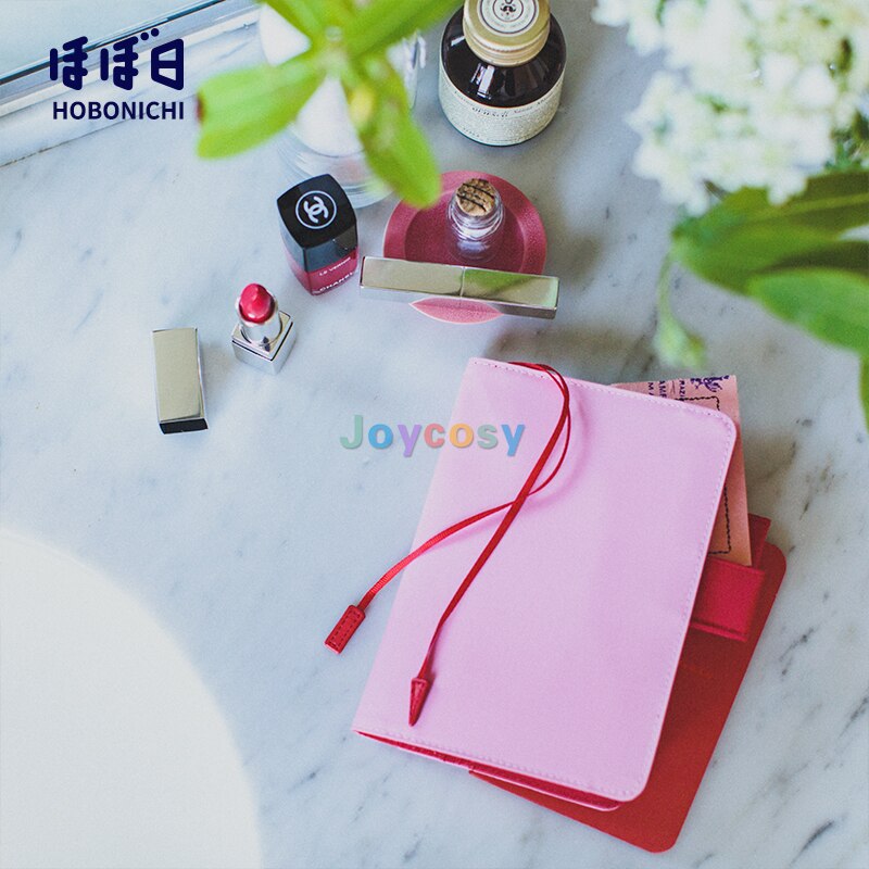 Hobonichi Techo Originele &amp; Planner Cover [A6 Cover Alleen] Leer: Aardbei Roze, hoge Italiaans Leer, Schoolbenodigdheden