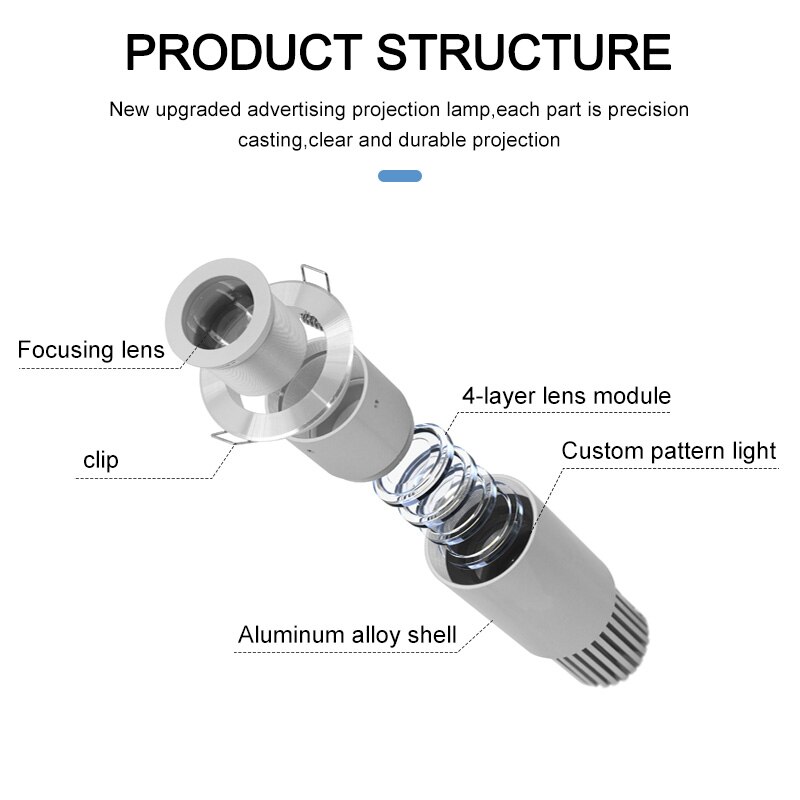 15W Rotating Logo Lamp Non-Waterproof Led Pattern Projection Without Remote Control Advertising Gobo Projector