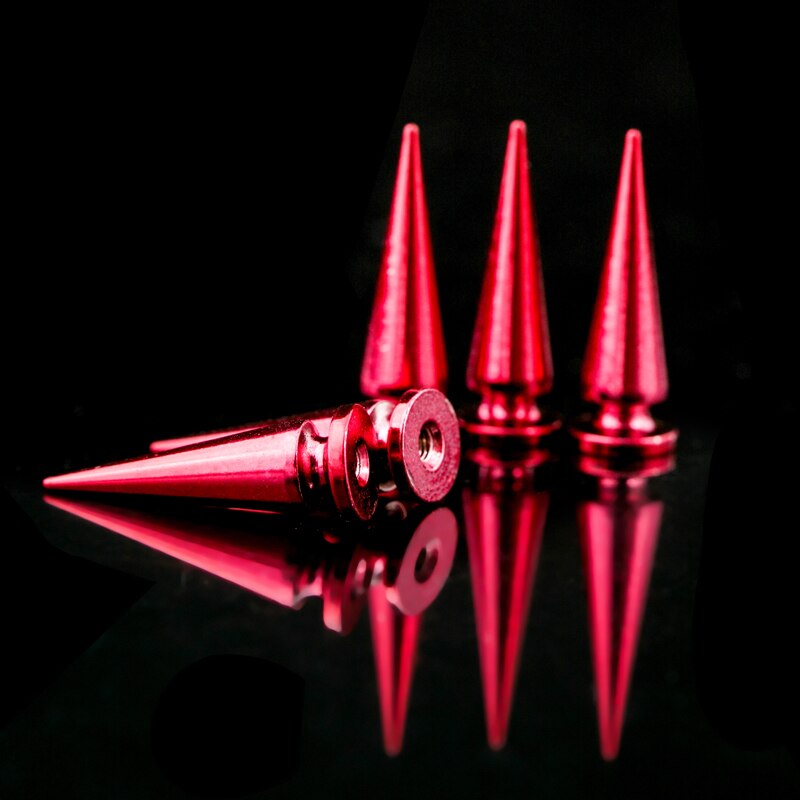 Cone Screwback Spikes Studs diy punk spikes Rock Cone Screwback Rivets Studs Spikes For Clothes Clothing Shoes Bags Leathercraft: Dazzle Red / 26mm