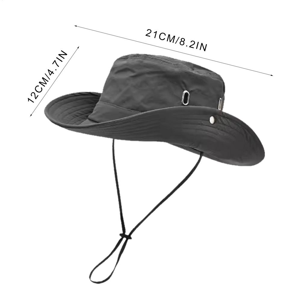 Fishing Hat For Men Sun Protection Windproof Sun Hat Men Fisherman Hat Wide Brim Bucket Hat For Camping Gardening Beach: GRAY