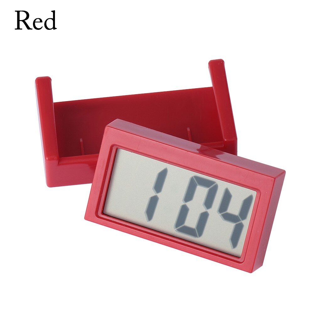 Auto dashboard bureau digitale klok lcd-scherm zelfklevende beugel autoklok auto-interieur accessoires: Rood