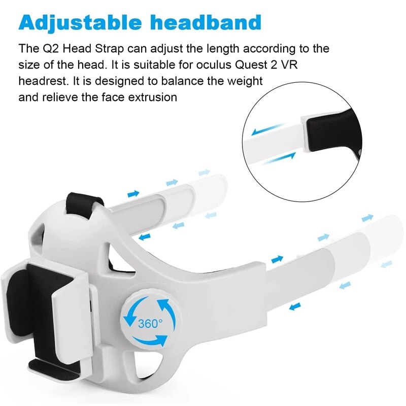 Head Strap For Oculus Quest 2 Elite Head Strap Adjustable Facial Interface Comfort For Oculus Quest 2 VR Glasses Accessories